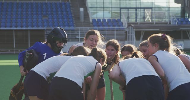 Girls Field Hockey Team in Huddle before Game - Download Free Stock Images Pikwizard.com