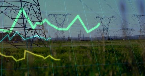 Energy Market Analysis Over Electrical Grid Background - Download Free Stock Images Pikwizard.com