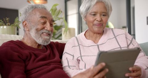 Senior Couple Enjoying Video Call Together at Home - Download Free Stock Images Pikwizard.com