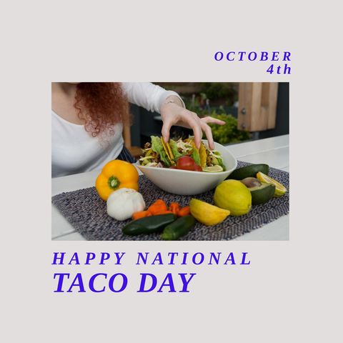Celebrating National Taco Day with Fresh Ingredients - Download Free Stock Templates Pikwizard.com