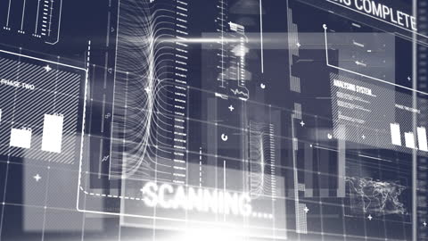Complex Data Processing Animation on Digital Interface