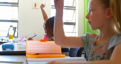 Children Actively Participating in Classroom Learning