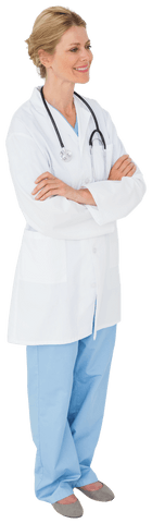 smiling blonde doctor with arms crossed transparent background - Download Free Stock Videos Pikwizard.com
