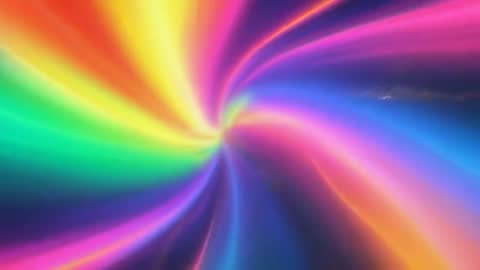 Vibrant Vortex with Glowing Rainbow Colors and Star-like Sparkles