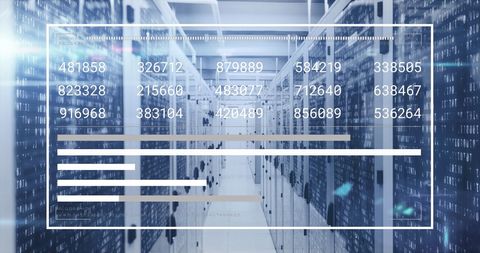 Futuristic Data Processing Center with Overlay Charts - Download Free Stock Images Pikwizard.com