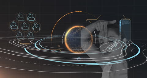 Digital Interface Design with Earth and Woman Overlaying