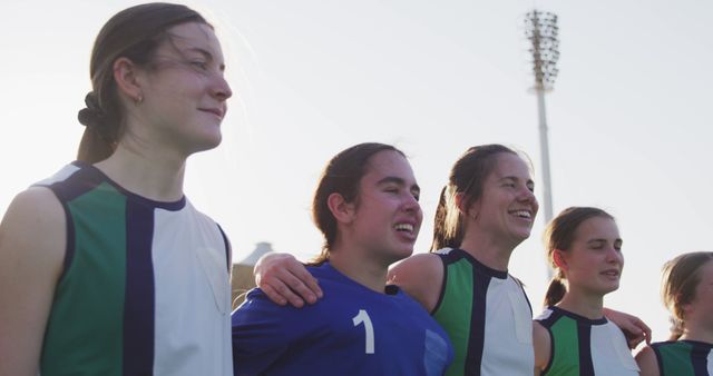 Female Soccer Team Celebrating Victory on Field - Download Free Stock Images Pikwizard.com