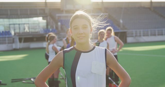 Confident Teen Girl Athlete on Field Hockey Team - Download Free Stock Images Pikwizard.com