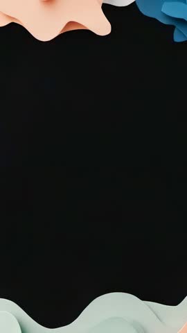 Looping Vertical Video Pulsing Pastel Organic Shapes Shifting on Black Backdrop