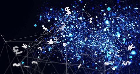 financial network with global currency symbols on digital grid - Download Free Stock Images Pikwizard.com