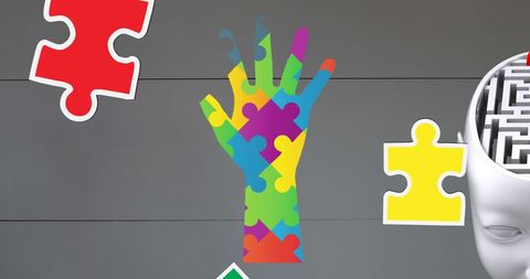 Colorful Puzzle Pieces Portray Autism Awareness Concept - Download Free Stock Images Pikwizard.com