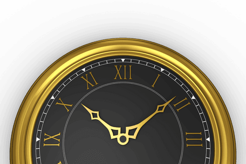 elegant transparent clock with golden roman numerals - Download Free Stock Videos Pikwizard.com