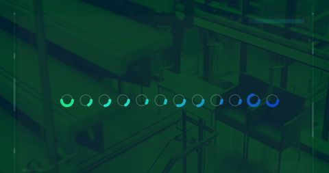 Futuristic data visualization in modern office laptops