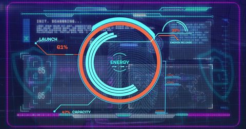 Futuristic Data Interface with Scanning Elements and Energy Metrics - Download Free Stock Images Pikwizard.com