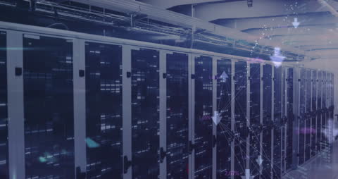 Futuristic Data Processing Over Server Racks