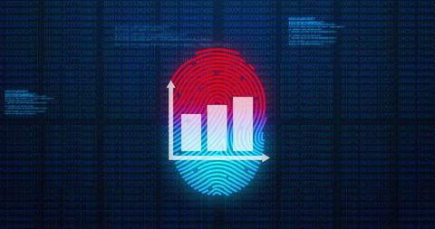 Biometric Data Analysis with Bar Graph over Fingerprint Scanner - Download Free Stock Images Pikwizard.com
