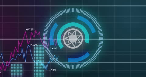 Financial Data Processing Animation with Digital Interface