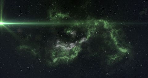 Hypnotic Light Motion with Green Nebula Space Scene - Download Free Stock Images Pikwizard.com