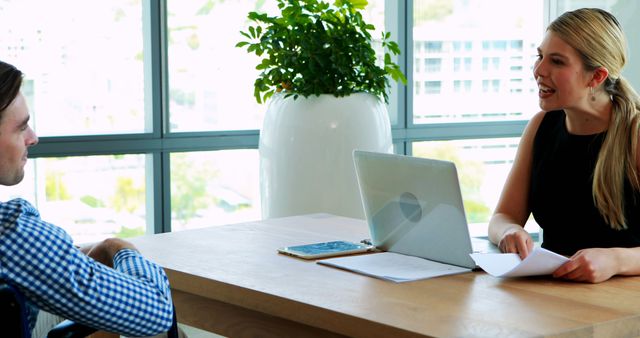 Woman Conducting Job Interview in Modern Office - Download Free Stock Images Pikwizard.com