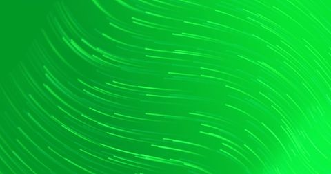Dynamic Green Light Trails in Fluid Motion on Bright Background