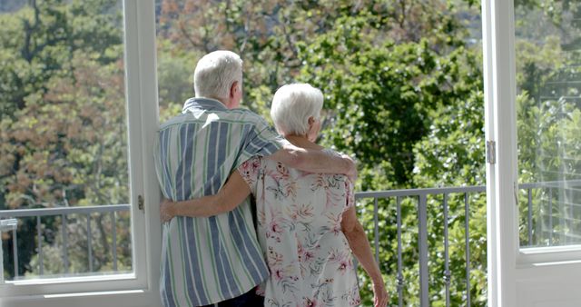 Senior Couple Enjoying View Together on Patio - Download Free Stock Images Pikwizard.com