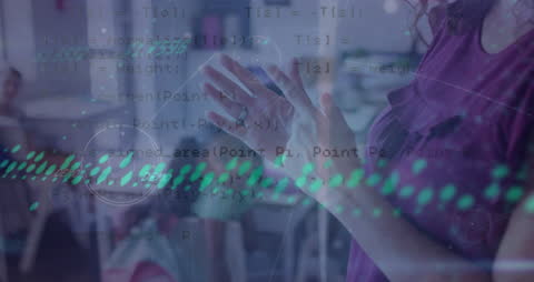 Teacher and Students Engaging with Digital Interface Technology