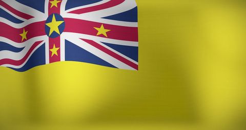 Vibrant Niue Flag Waving in the Wind