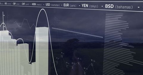 Digital Analytics Interface Over Rural Landscape