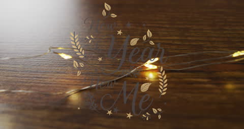 Festive Christmas Background with New Year Message and Lights