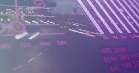 Digital Transformation Concept with Vehicles and Data Visualization Overlay