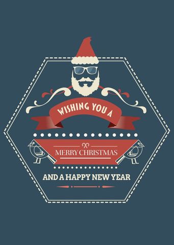 hipster holiday greetings with santa design - Download Free Stock Templates Pikwizard.com