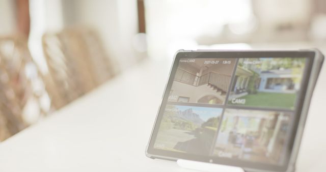 Smart Home Security System Display on a Tablet Screen - Download Free Stock Images Pikwizard.com
