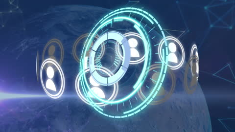 Futuristic Global Connections and Digital Network Interface