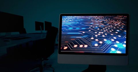 Digital Data Processing on Computer with Futuristic Interface - Download Free Stock Images Pikwizard.com