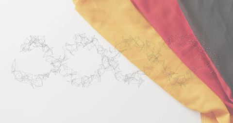 Draped tricolor cloth with tech network mesh design