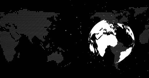 Futuristic Digital 3D Globe with Dotted World Map and Nodes