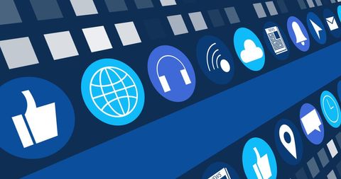 Digital Social Media Icons on Futuristic Background - Download Free Stock Images Pikwizard.com
