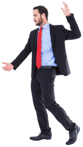 businessman wearing suit displaying transparent object - Download Free Stock Videos Pikwizard.com