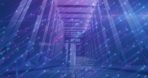 Futuristic Data Center with Streaming Digital Lights - Download Free Stock Images Pikwizard.com