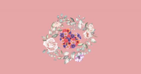 Elegant Floral Wreath with Roses and Daisies on Pink Background - Download Free Stock Images Pikwizard.com