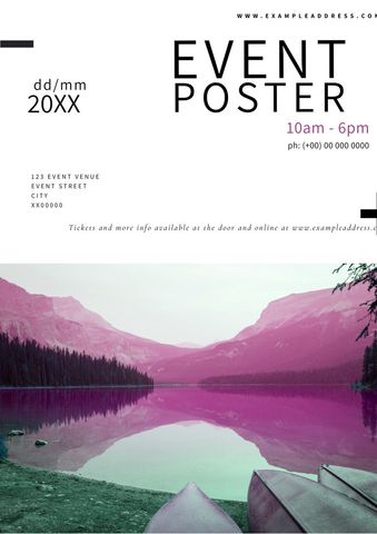 Serene Lake and Mountain Poster for Tranquil Events - Download Free Stock Templates Pikwizard.com