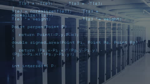 Data Animation Interact with Modern Server Room
