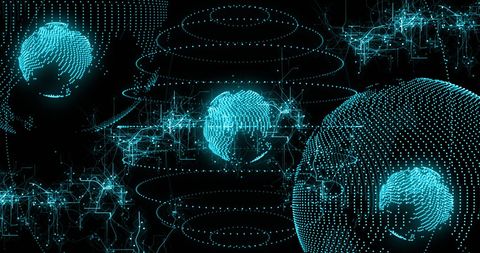 Digital Global Network with Spinning Holographic World - Download Free Stock Images Pikwizard.com