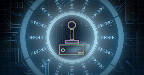 Futuristic Joystick with Geometric Elements in Digital Style - Download Free Stock Images Pikwizard.com
