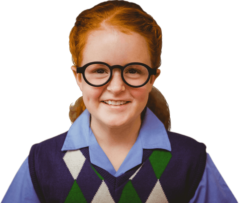 smiling caucasian schoolgirl with glasses on transparent background - Download Free Stock Videos Pikwizard.com