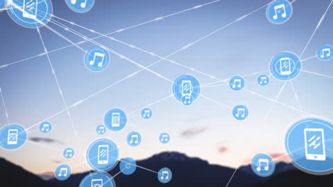 Global Connectivity with Music and Communication Icons