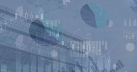 Blended financial charts overlay with modern codec