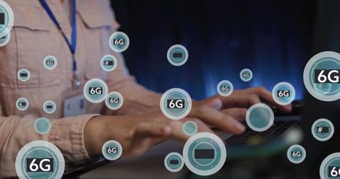 Future technology concept with 6g interface and user