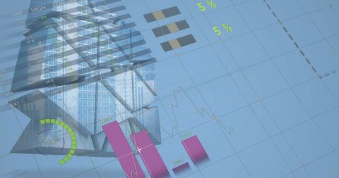 Global Business Analysis with Digital Overlay on Modern Building - Download Free Stock Images Pikwizard.com