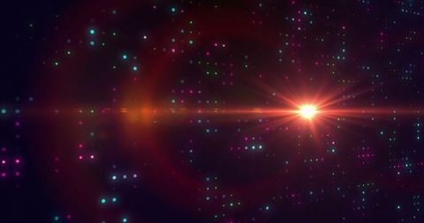Vibrant cosmic flare in digital space